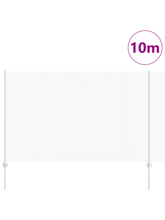 Klājuma metāla žogs ar 10 u stabiem sudraba 1.6x10 m tērauds