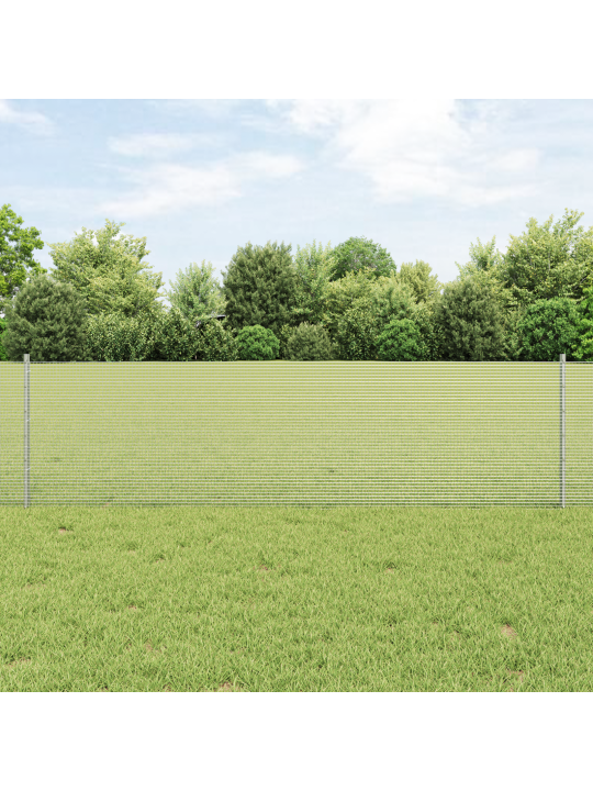 Metinātais stieples žogs ar 11 u stabiņiem sudraba 0.6x25 m tērauds