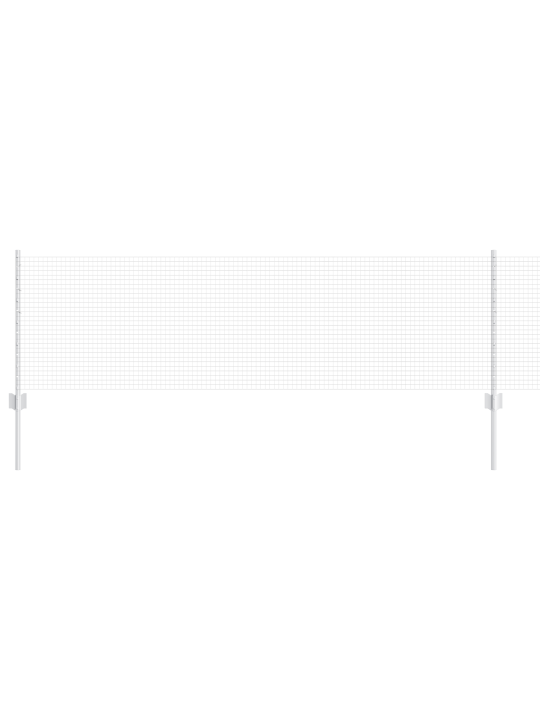 Metināto stieples žogs ar 11 u stabiem sudrabs 0.6x25 m tērauds
