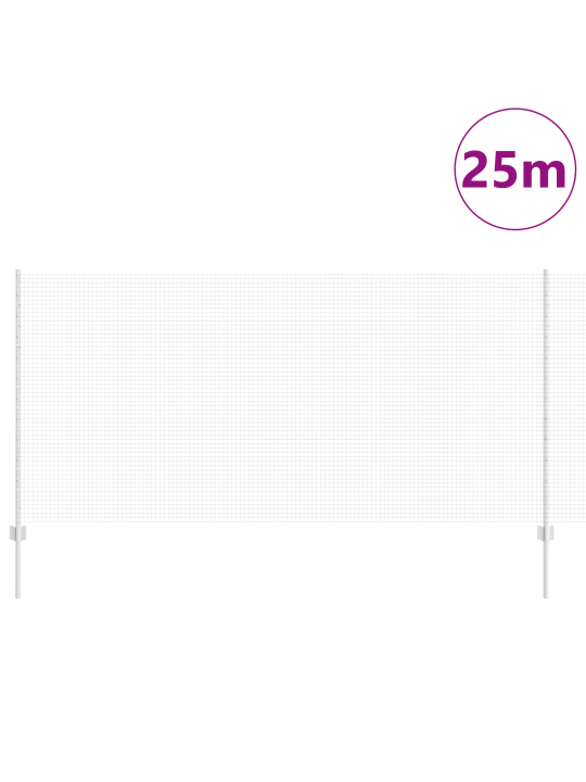 Savilkto stiepļu žogs ar 22 u stabiem sudrabā 1.2x25m tērauds