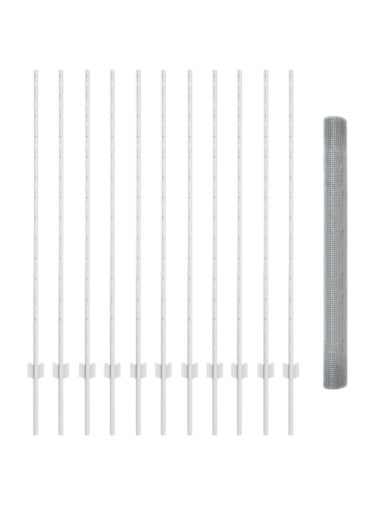 Metinātas stieples žogs ar 22 u stabiem sudrabs 1.4x25 m tērauds