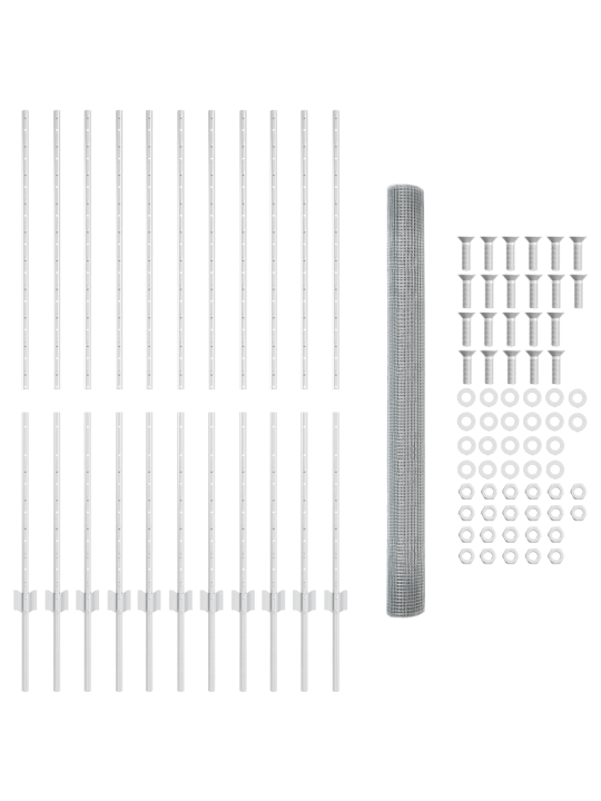 Metinātas stieples žogs ar 22 u stabiem sudrabs 1.4x25 m tērauds