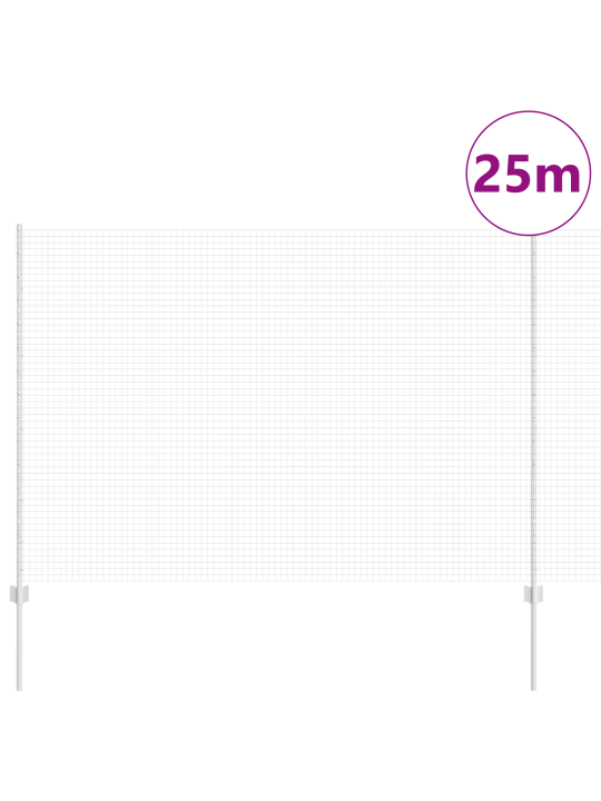 Metināto acu žogs ar 22 u stabiem sudrabs 1.6x25 m tērauds