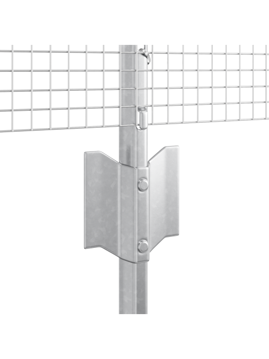 Metinātā stieple žogs ar 22 u stabiem sudraba 0.4x50 m tērauds