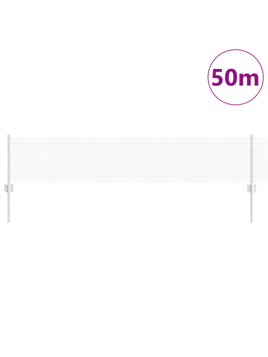 Metinātā stieple žogs ar 22 u stabiem sudraba 0.4x50 m tērauds