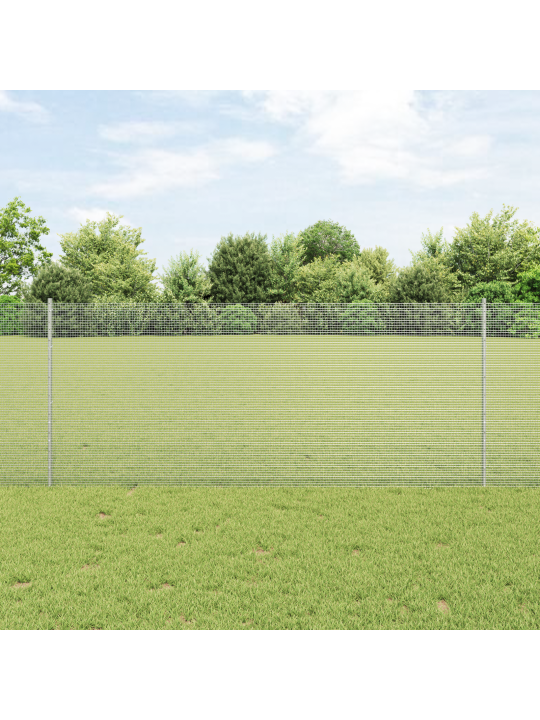 Savilkto stieņu žogs ar 44 u stabiem sudraba 1x50 m tērauds
