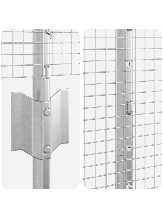 Cinkotā stieņu žogs ar 44 u stabiem sudrabs 1.4x50 m tērauds