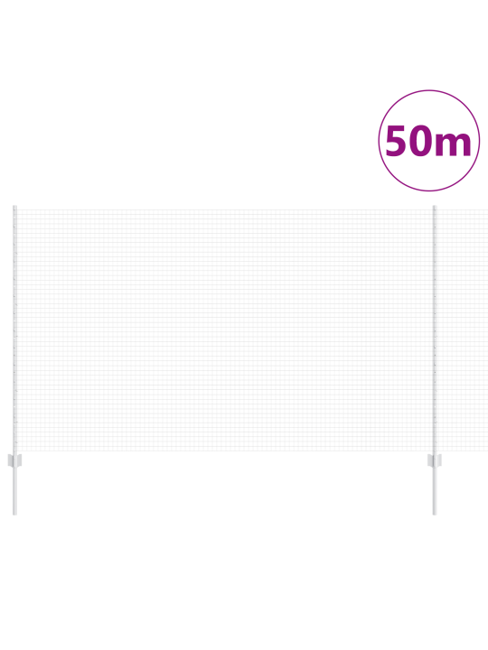 Cinkotais stieplu žogs ar 44 u balstiem sudraba krāsā 1.4x50 m tērauds