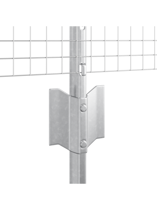 Atslēgtā tīkla žogs ar 44 u stabiem sudrabs 0.8x100 m tērauds