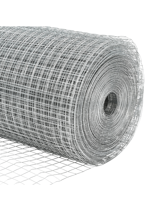 Atslēgtā tīkla žogs ar 44 u stabiem sudrabs 0.8x100 m tērauds