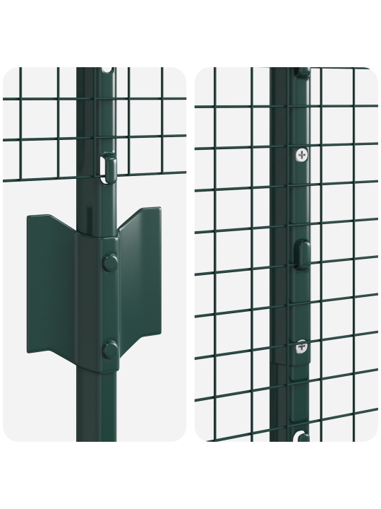 Metāla žogs ar 5 u stabiem, zaļš, 1.4x10 m, tērauds