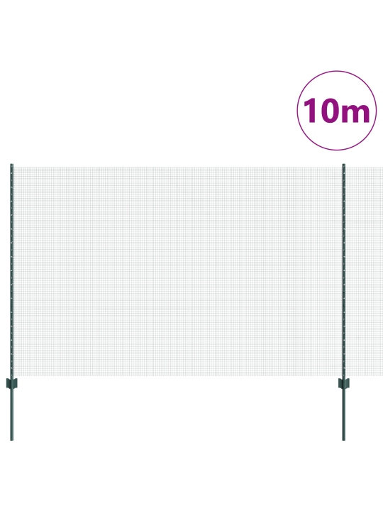 Savilkta metāla žogs ar 5 u izcilē zaļā 1.6x10 m tērauda