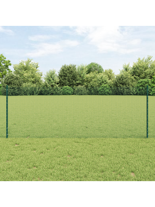 Cinkota stiepļu žogs ar 11 u stabiem zaļš 0.8x25 m tērauds