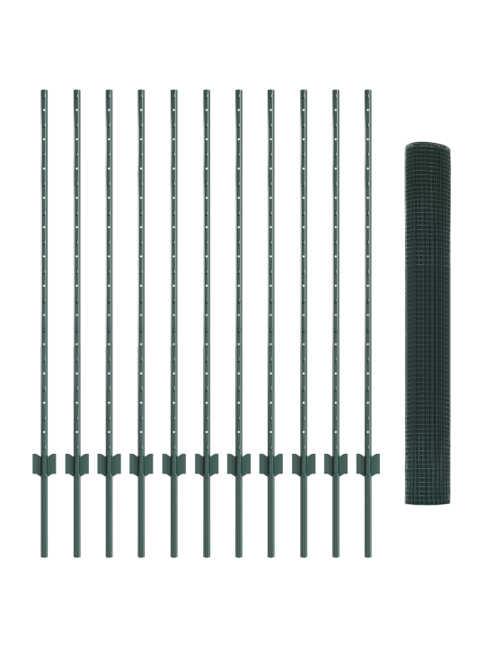 Savilktais žogs ar 11 u stabiem zaļs, 1.2x25 m