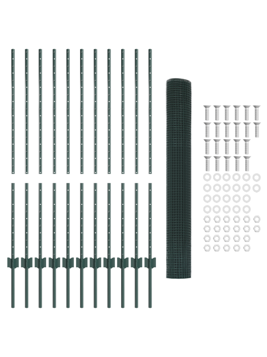 Savilktais žogs ar 11 u stabiem zaļs, 1.2x25 m