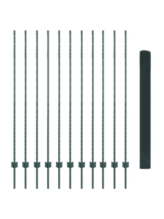 Metināta stieple ar 11 u postes, zaļa, 1.5x25 m, tērauds