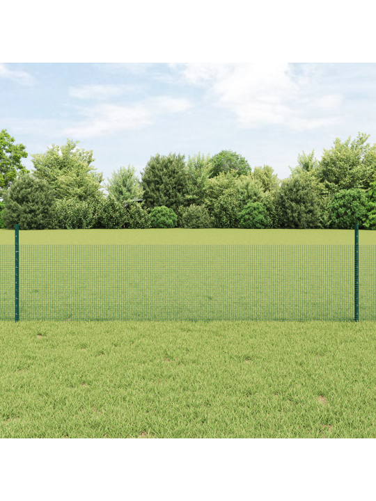 Cinkotā metāla žogs ar 22 u stabiem, zaļš 0.5x50 m