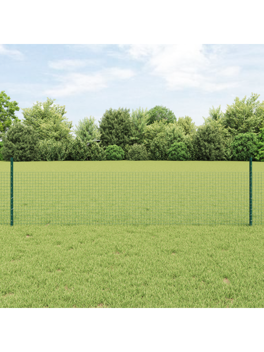 Metinātais stieples žogs ar 22 u stabiem zaļš 0.5x50 m tērauds