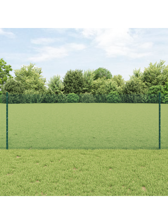 Metinātās stieples žogs ar 22 u postamentiem, zaļš, 0,8x50 m, tērauds