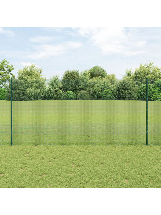 Metināta vara žogs ar 22 u stabiem zaļš 1.2x50 m tērauds