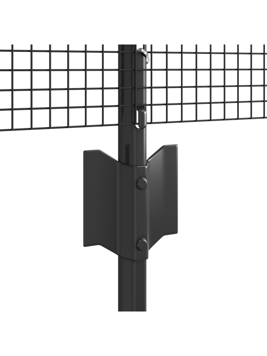 Metināts drātis žogs ar 5 atbalsta balstiem pelēks 0.4 x 10 m tērauds