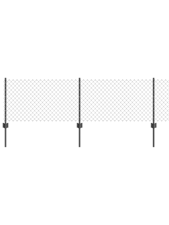 Metināts stieples žogs ar 11 u stabiem pelēks 0.4x25 m tērauds
