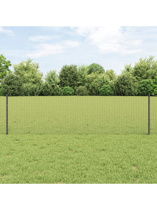 Metinātais stieņu žogs ar 22 u stabiem pelēkā krāsā 0.6x50 m tērauds