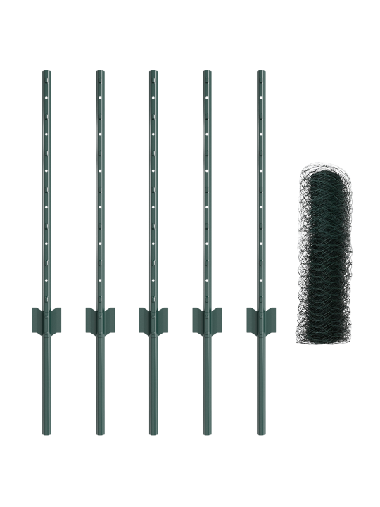Žogu stabi 11 gabali u-kanāls zaļš 120 cm tērauds
