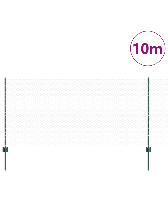 Žogu stabi 5 gab. u-kanāla zaļš 100 cm tērauds