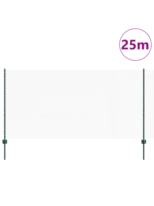 Sešstūra dārza žogu komplekts 2 komplekti zaļš metāls 25 x 1.2 m