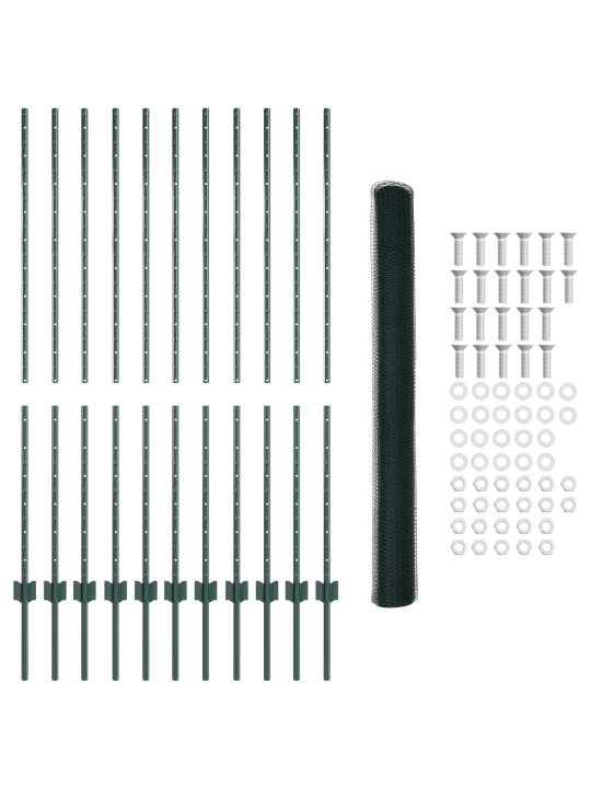 Žoga stabi 11 gab. u-kanāls zaļš 140 cm tērauds