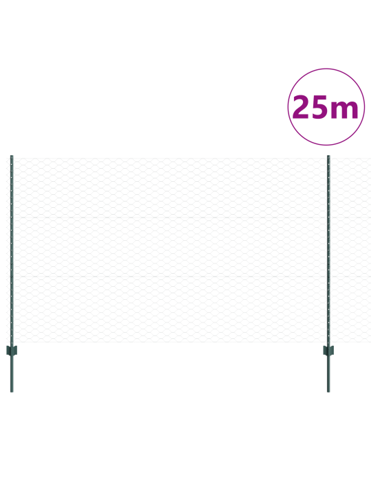 Žoga posti 11 gab. u-veida kanāls zaļš 140 cm tērauds