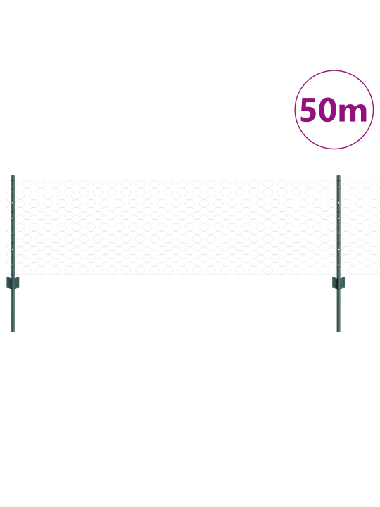 Žogu stabi 11 gab. u-kanāls zaļš 60 cm tērauds