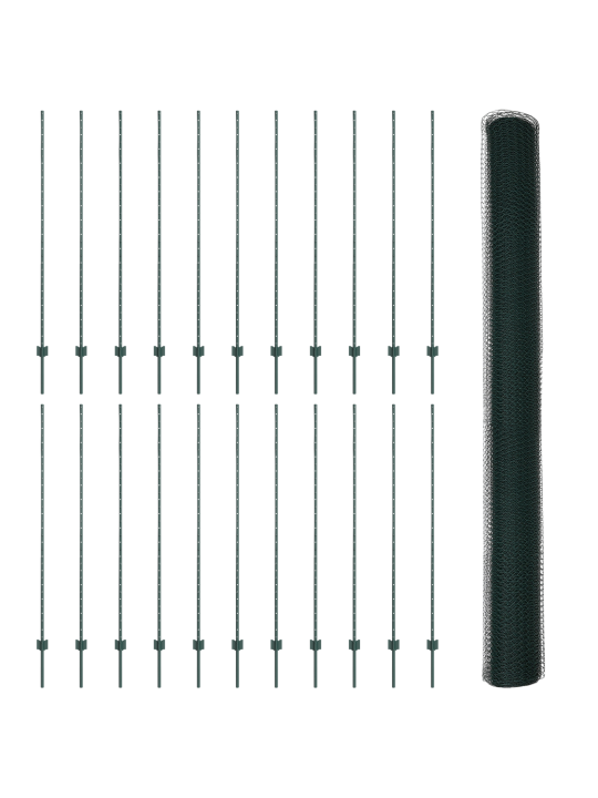Žoga stabi 11 gabali u-kanāls zaļā krāsā 160 cm tērauda