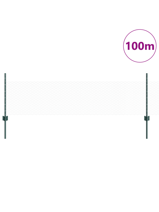 Žogu stabi 11 gab u-kanāls zaļš 60 cm tērauds