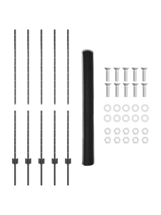 Žoga stabi 10 gabali U-kanāls pelēks 140 cm tērauds