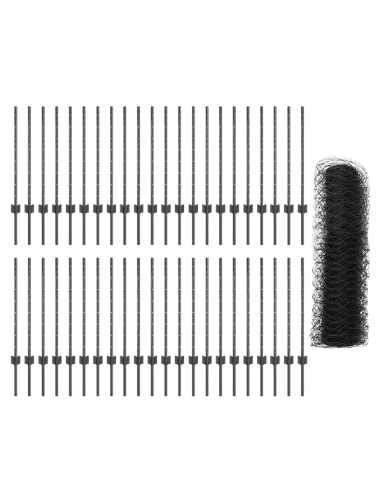 Žogu stabi 11 gab. u-kanāls pelēks 80 cm tērauds
