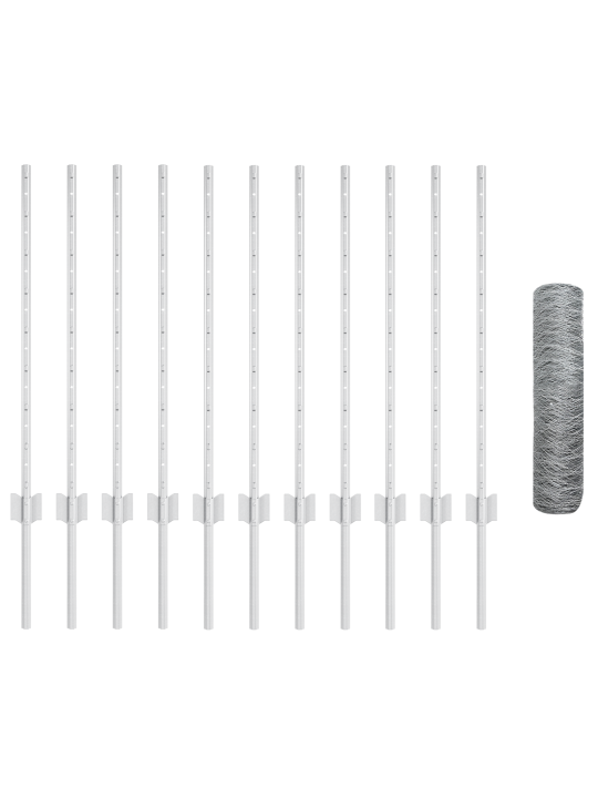 Žoga statņu komplekts 11 gab. u-kanāls 80 cm cinkots tērauds