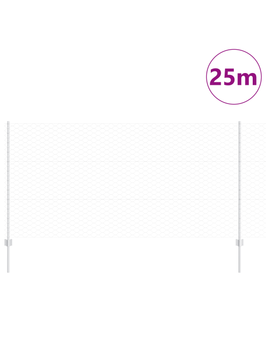 Dārza žogu komplekts 2 gab. galvanizēts tērauds 25 x 1.2 m