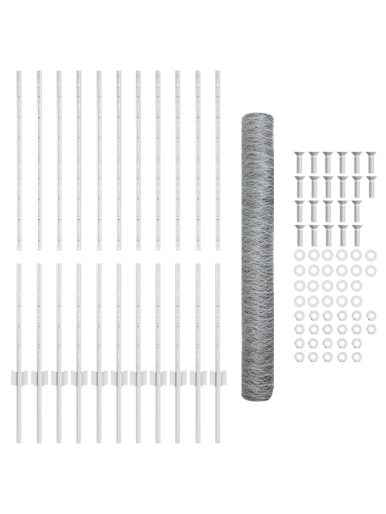 Dārza žogu komplekts 2 gab. galvanizēts tērauds 25 x 1.2 m