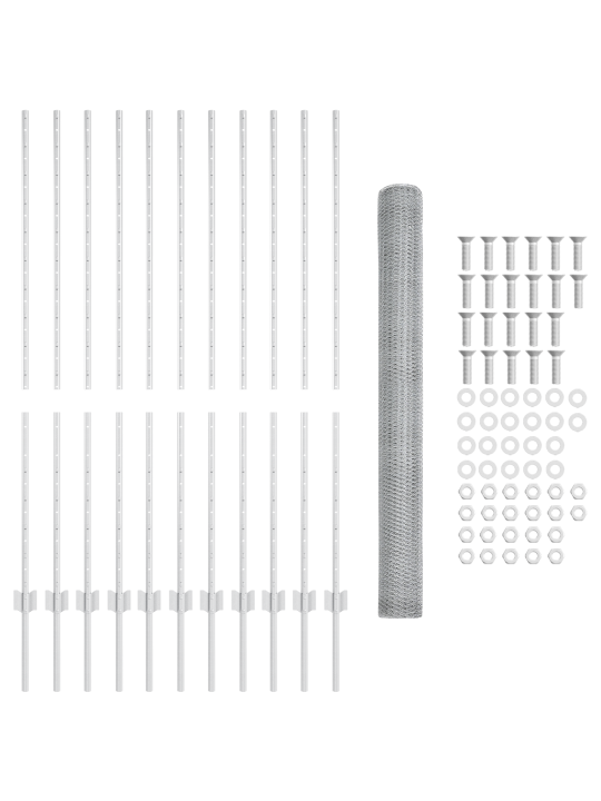 Žoga statņi 22 gab U-kanāls 140 cm galvanizēts tērauds