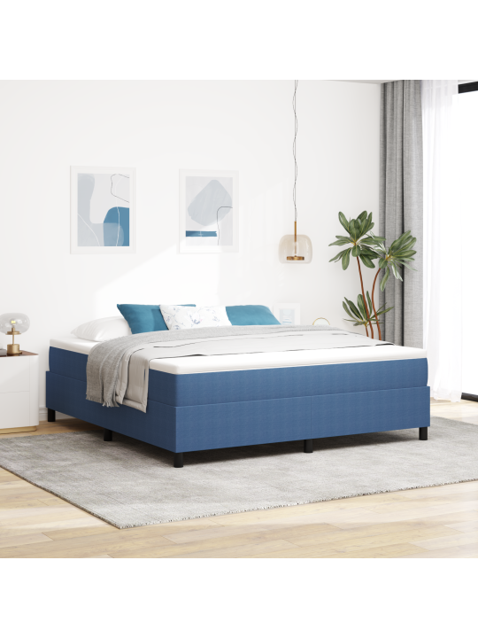 Box spring gulta zila super karaļa velūrs