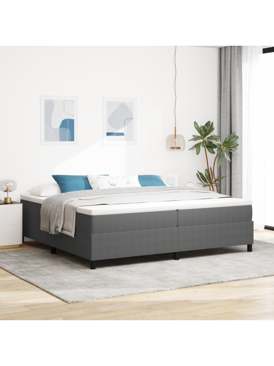 Box spring gulta gaiši pelēka 200x200 cm corduroy audums
