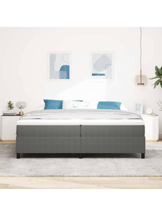 Box spring gulta gaiši pelēka 200x200 cm corduroy audums