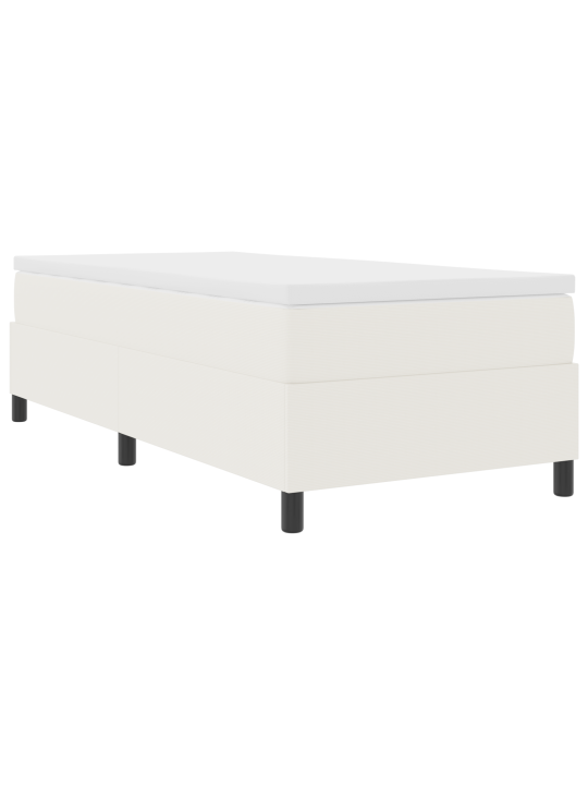 Box spring gulta ar matraci krēmkrāsas vienvietīgā korduroja auduma