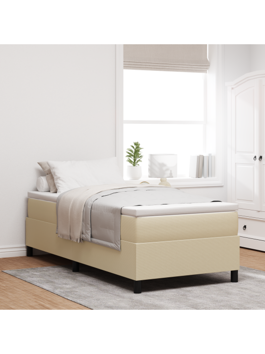 Box spring gulta ar matraci gaismas zaļā pelēkā 100x200 cm corduroja audums
