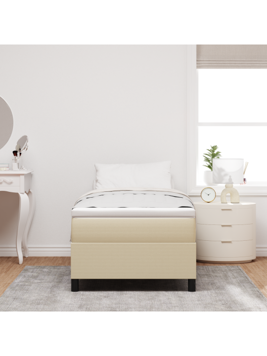 Box spring gulta ar matraci gaismas zaļā pelēkā 100x200 cm corduroja audums