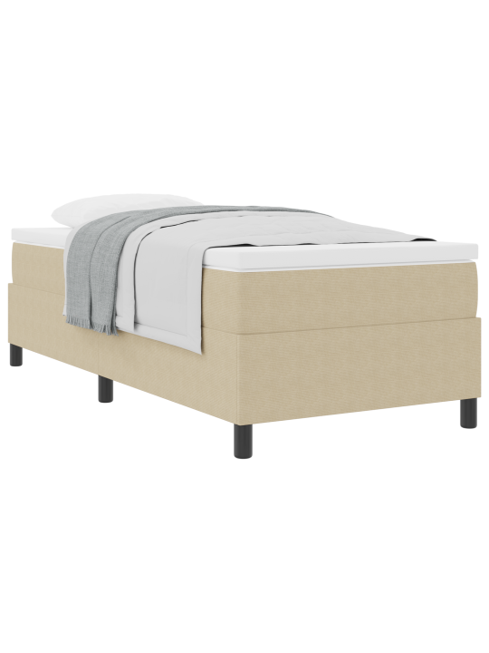 Box spring gulta ar matraci gaismas zaļā pelēkā 100x200 cm corduroja audums