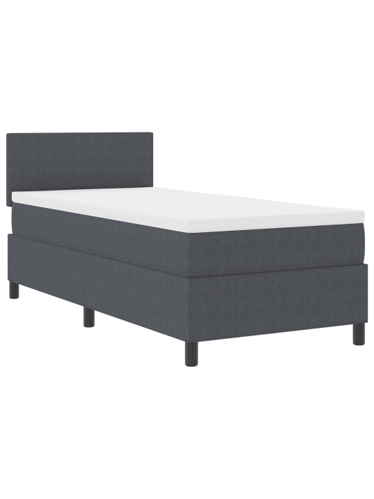 Gulta komplektā ar matraci tumši pelēka 90 x 200 cm korduroja audums