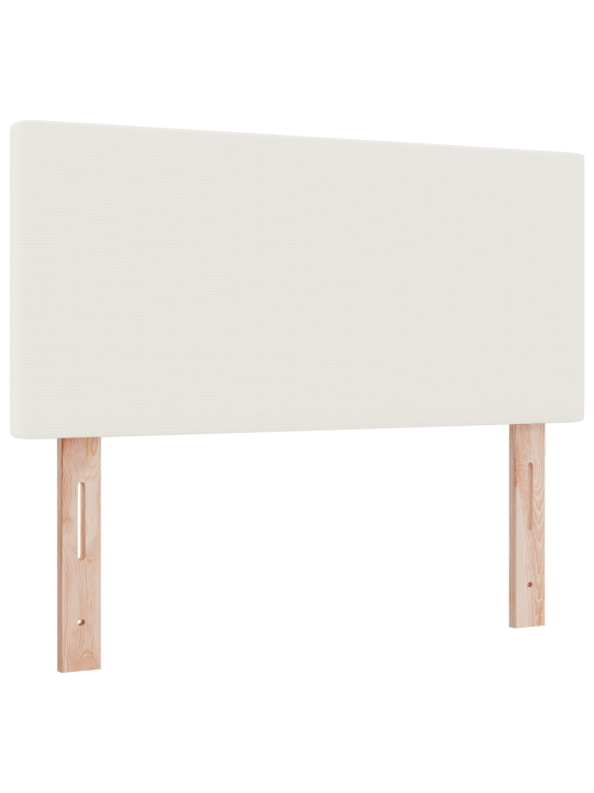 Kaste pamatne gulta ar matraci krēmkrāsā 90x200 cm korduroja audums